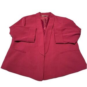 Kasper‎ Blazer 3/4 Sleeve Open Pink Fuscha Jacket Size 18 Professional Academia